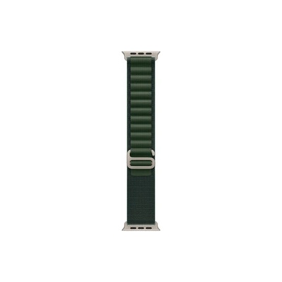 Apple Watch 49mm Loop: Dark Green Alpine Loop - Medium - Natural Titanium Finish (mxmv3zm/a)
