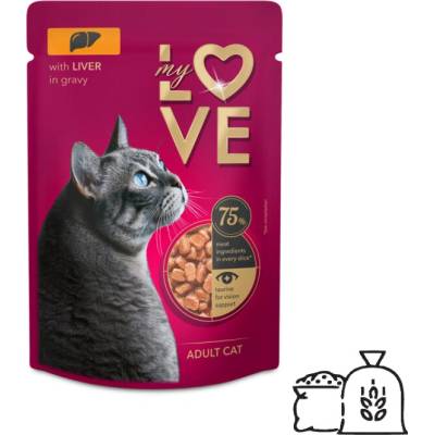 My Love pre dospelé mačky s pečeňou v jemnej omáčke 85 g