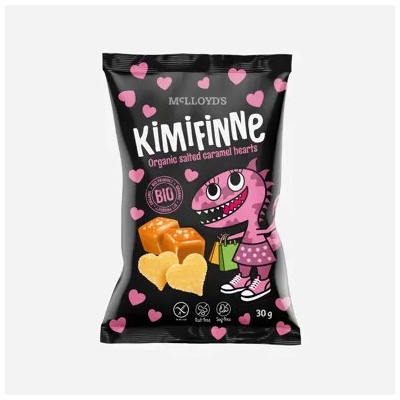 McLLOYD'S Kimifinne Snack srdiečka slaný karamel BIO 30 g
