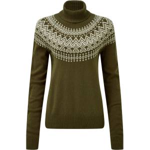 Sherpa Дамски вълнен пуловер Sherpa Women's Camkilo Roll Neck Sweater Jumper - Evergreen (105-6749-0213)