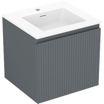 Mexen Rivel шкаф за баня 50 см с мивка Otis, 1 чекмедже, набразден, графит мат/бял мат - 91A20-05047-1-BF66-W18M01 (91A20-05047-1-BF66-W18M01)