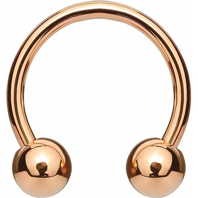 S4U Piercing podkova růžové zlato 1,2 mm (1,2 x 10, kuličky 4 mm) PV1001RD-121044