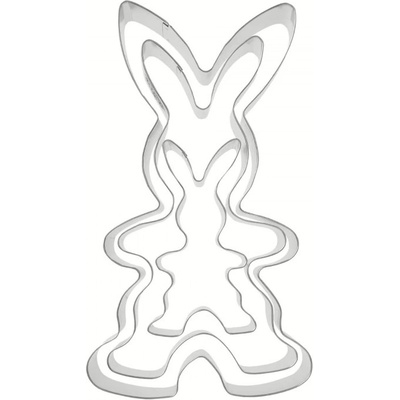 Dr. Oetker Комплект 3 бр формички за сладки заек Dr. Oetker 1876, 3 размера, Неръждаема стомана, Сребрист (1876)