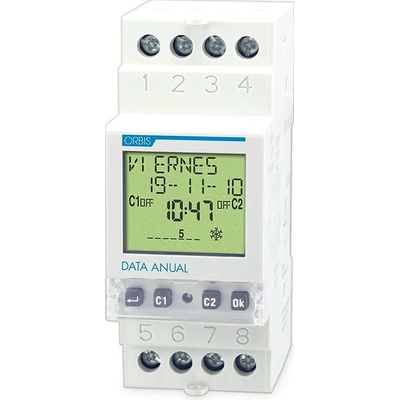 DATA ANUAL - Digitálne ročné spínacie hodiny, 230V, 16A, 2x NO/NC