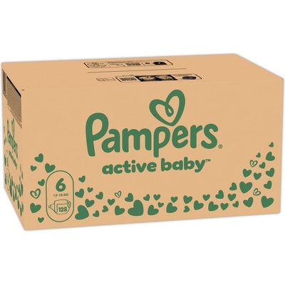 Бебешки пелени Pampers Active Baby - Размер 6, 13-18 kg, 128 броя (1100000231)