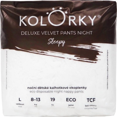Kolorky Deluxe Velvet Pants Night Sleepy еднократни пелени гащички за нощ L 8-13 kg 19 бр