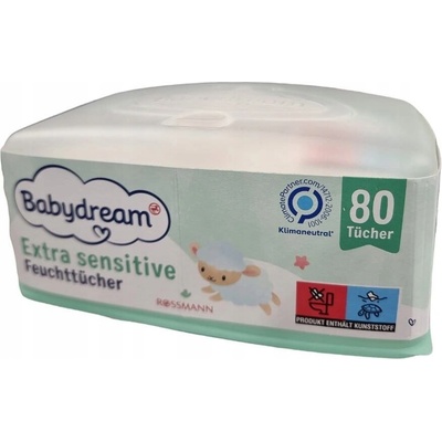 Babydream Sensitive vlhčené obrúsky 80 ks