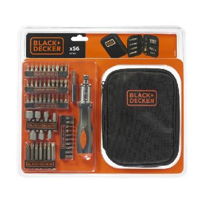 Комплект от 56 тресчотки, битове и вложки black+decker за шестостенни винтове и гайки, 56 части a7104 (a7104)