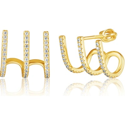 JVD Pozlátené strieborné náušnice so zirkónmi SVLE3429XH2GO00