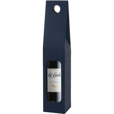 Darčekové balenie na 1 fľašu 0,75 l, farba: modrá, rozmer: 82x82x403 mm