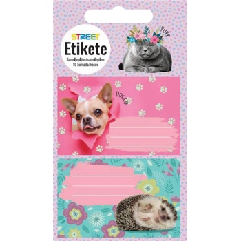 STREET Етикети за тетрадка Street, опаковка 10, cute animals (25464-А-CUTE ANIM)