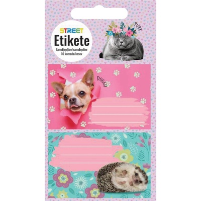 STREET Етикети за тетрадка Street, опаковка 10, cute animals (25464-А-CUTE ANIM)
