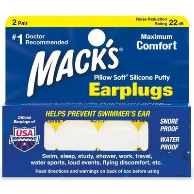 Mack's Pillow Soft bílé silikonové špunty do uší 2 páry
