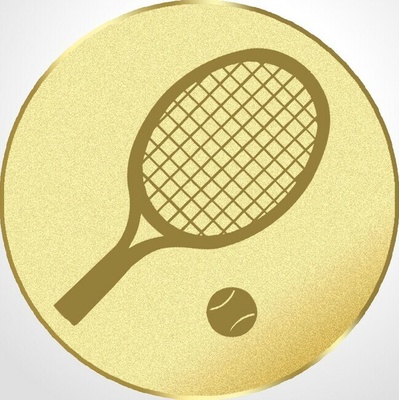 D1-6C/G Emblém pr.25mm tenis zlatý 2,5 cm