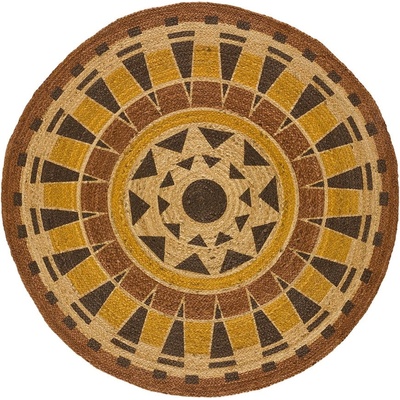 Universal Оранжев ръчно изработен ютен кръгъл килим ø 90 cm Tonga - Universal (47882)