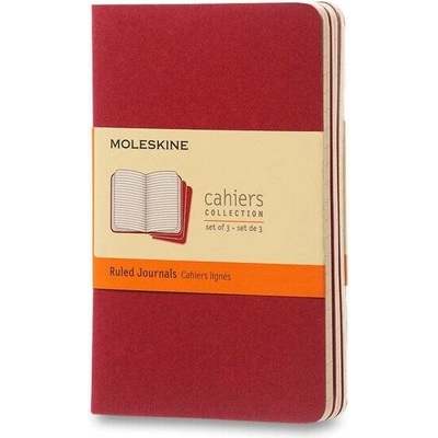 Moleskine Sešity Cahier A6 linkovaný 3 ks červené