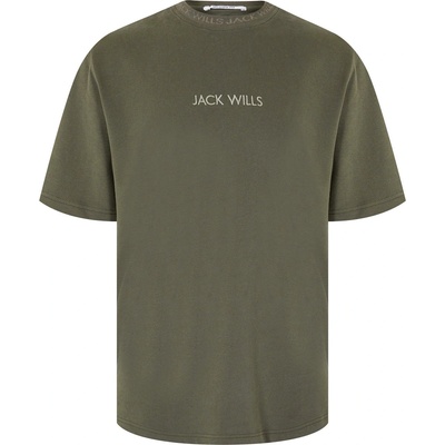 Jack Wills Мъжка тениска Jack Wills Jacquard T-Shirt Mens - Leaf