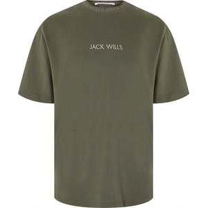 Jack Wills Мъжка тениска Jack Wills Jacquard T-Shirt Mens - Leaf
