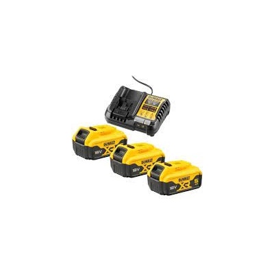 DEWALT Стартов комплект зарядно устройство + 3 батерии 18V 5.0Ah DCB1104P3 (DCB1104P3)