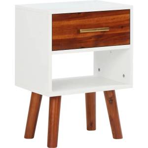 vidaXL Нощно шкафче, акациево дърво масив, 40x30x57 см (245739)