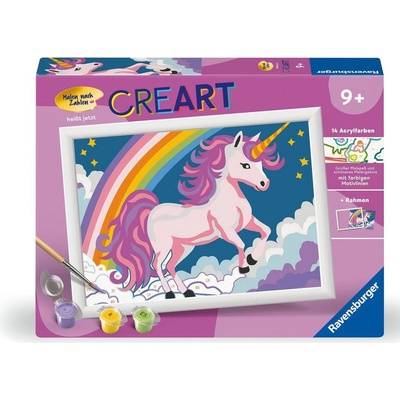 Ravensburger Комплект за рисуване по номера Ravensburger CreArt - Розов еднорог (7023996)