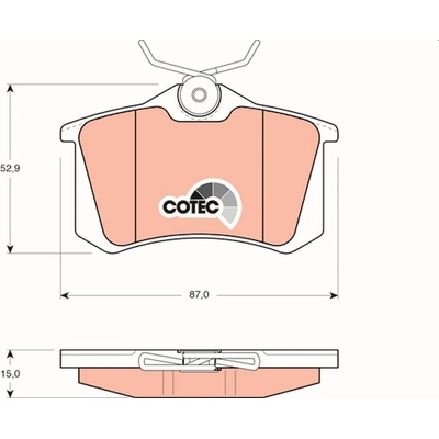 Sada brzdových platničiek kotúčovej brzdy TRW GDB823 GDB823