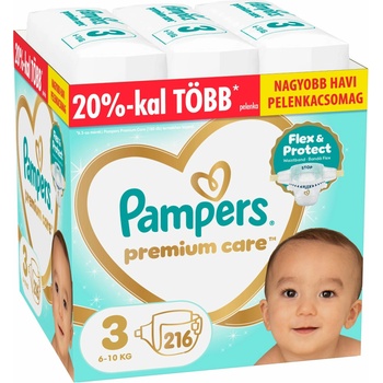 Pampers Premium Care Месечен пакет пелени 6-10 kg Midi 3 (216бр) (80883542)