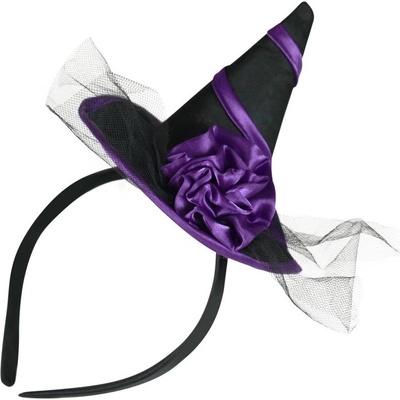 Čelenka čarodějnická s kloboučkem a květinou – Zboží Mobilmania