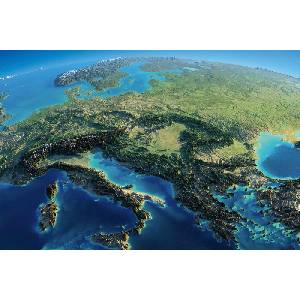 DIMEX ART Флизелинов фототапет 3d карта на европа 375 x 250 см