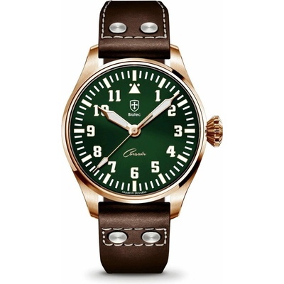 Biatec Corsair Vintage 04 - Tmavohnedý kožený pilot remienok