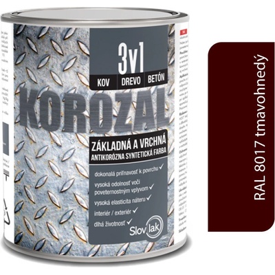 Slovlak Korozal 3v1 RAL 8017 tmavohnedý 2,5l