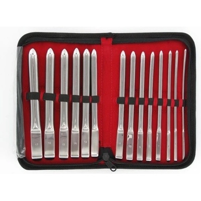 Slave4master Single End Dilator 8 Pcs Set, sada oceľových dilatátorov rôznych priemerov