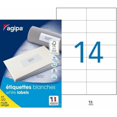 Etikety univerzálne 105x42,4mm Express Agipa A4 100 hárkov Apli - Agipa