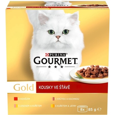 Gourmet Gold Multipack beef/turkey/salmon/chicken 8x85 g
