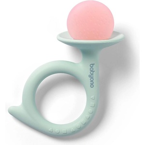 Babyono Бебешка силиконова гризалка Babyono - Охлюв, зелена/розова (5901435416723)