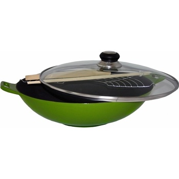 Eva litinový keramický wok Gruen příslušenství i na ind 36 cm