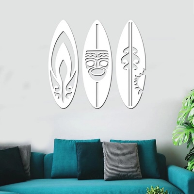 dřevo života Dřevěná dekorace na zeď SURF Zvolte barvu dekoru: Bílá, Rozměry (cm): 120x120