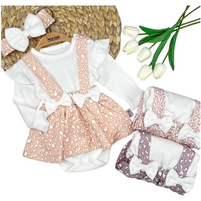 Myrat Baby Рокля- боди цвят сьомга + лента за глава