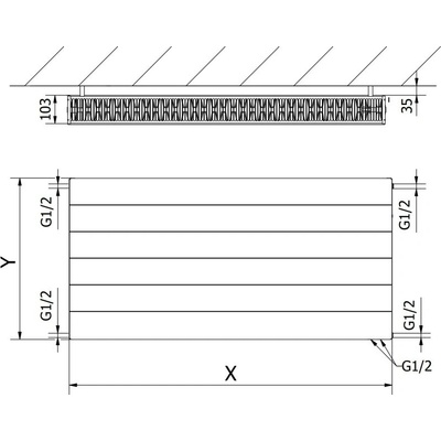 Mexen Line CVL22 W622L-060-120-70 600 mm x 1200 mm čierny
