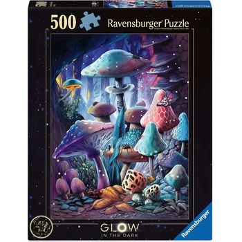 Ravensburger - Puzzle Glow in the dark: Moonlight Muschrooms - 500 piese