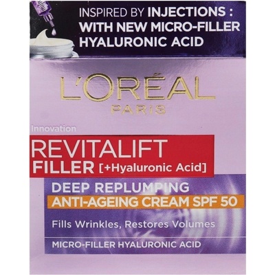 L'Oréal Revitalift Filler Anti-ageing cream SPF50 pleťový krém 50 ml