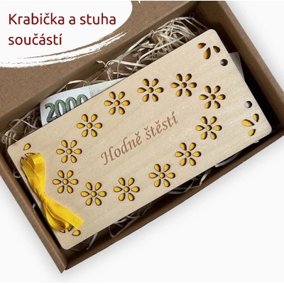 PanDatel Dřevěné pouzdro na peníze - KVÍTKA