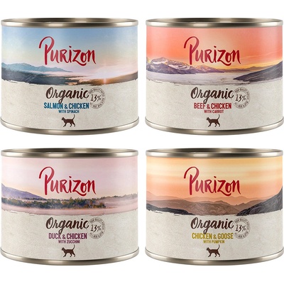 Purizon Organic miešané balenie 4 druhy 12 x 200 g