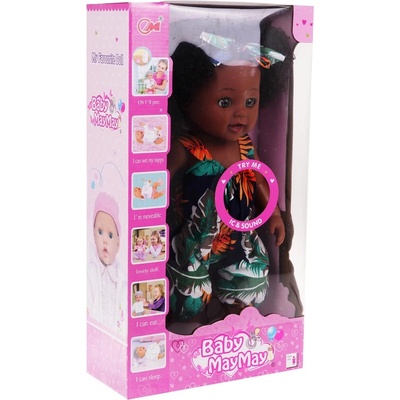 JOKO Veľká Černoška Kasia 46cm zo Zvukom Kučeravými vlasmi a hrebeňom