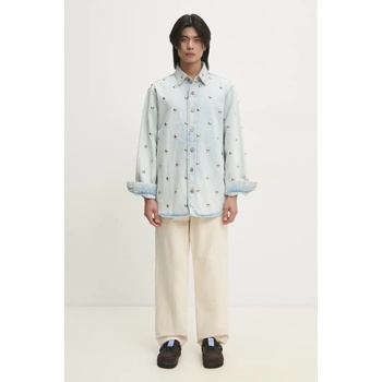 Fiorucci Дънкова риза Fiorucci мъжка в синьо със свободна кройка с класическа яка U01FMDSI074DN01DN08 (U01FMDSI074DN01DN08)