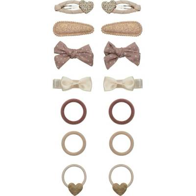 MIMI & LULA Sada doplňků do vlasů My first hair Accesoires Neutral – 14 ks, béžová barva, kov, textil