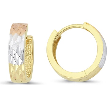 Lillian Vassago gravírované náušnice z troch farieb zlata LLV66-GER141