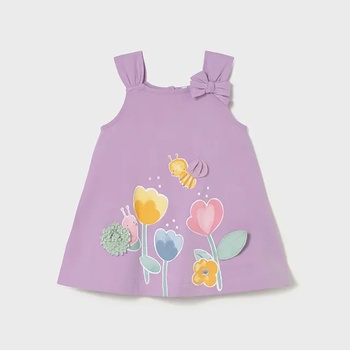 Mayoral Рокля графика цветя в Лилав цвят за бебе момиче Mayoral