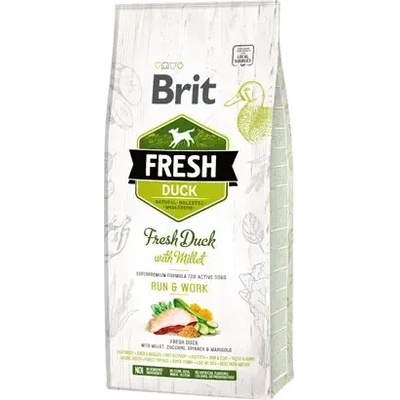 Brit Brit Fresh Duck with Millet Adult Run & Work за активни кучета от всички породи, с прясно патешко месо, тиквички и спанак 2.5kg