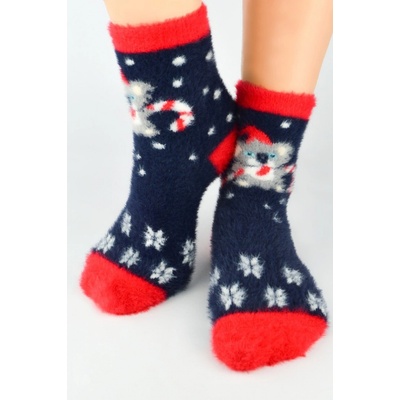 Detské nadýchané ponožky XMAS SB089 tmavě modrá